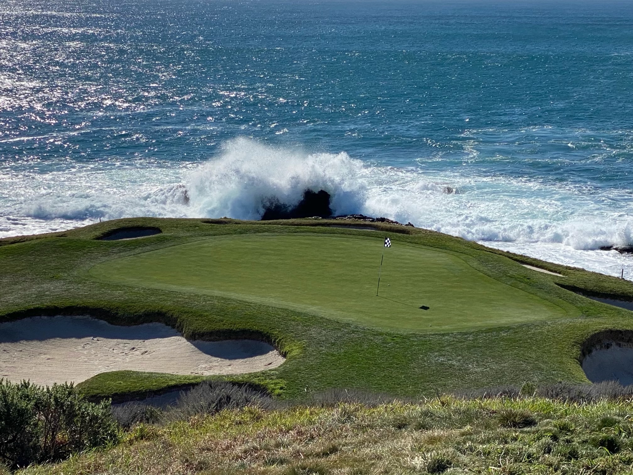 Coastal golf course overlooking the ocean